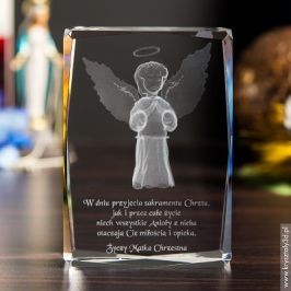 Kryształ 3D z motywem Aniołka – pomysł na prezent na Chrzest